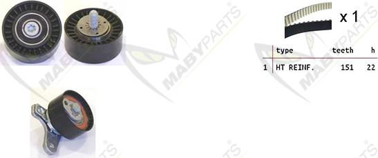 Mabyparts OBK010099 - Komplet zupčastog remena www.molydon.hr