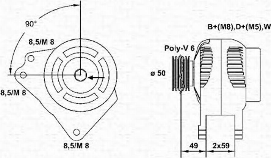 Magneti Marelli 943346001010 - Remenica, alternator www.molydon.hr