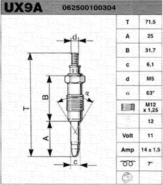 Magneti Marelli 062500100304 - Grijač za paljenje www.molydon.hr