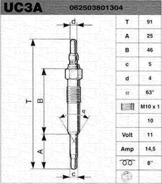 Magneti Marelli 062503801304 - Grijač za paljenje www.molydon.hr