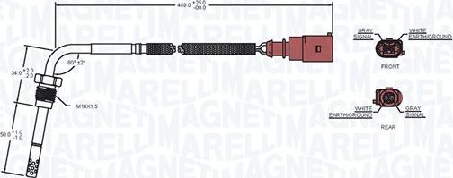 Magneti Marelli 172000099010 - Senzor, temperatura Ispušnih plinova www.molydon.hr