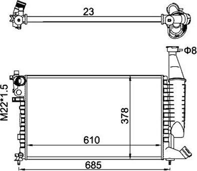 Magneti Marelli 359000300390 - Hladnjak, hladjenje motora www.molydon.hr