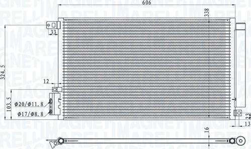 Magneti Marelli 350203100500 - Kondenzator, klima-Uređaj www.molydon.hr