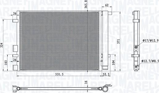 Magneti Marelli 350203100700 - Kondenzator, klima-Uređaj www.molydon.hr