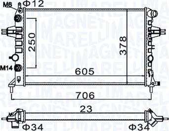 Magneti Marelli 350213158200 - Hladnjak, hladjenje motora www.molydon.hr