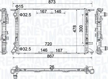 Magneti Marelli 350213152100 - Hladnjak, hladjenje motora www.molydon.hr