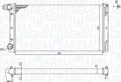 Magneti Marelli 350213168000 - Hladnjak, hladjenje motora www.molydon.hr