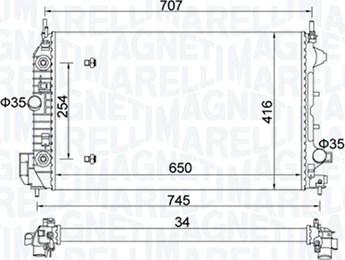 Magneti Marelli 350213162500 - Hladnjak, hladjenje motora www.molydon.hr