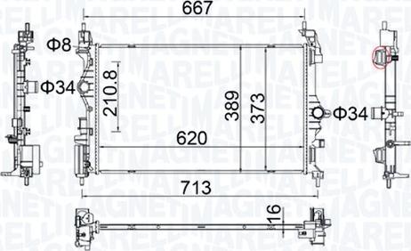 Magneti Marelli 350213209300 - Hladnjak, hladjenje motora www.molydon.hr