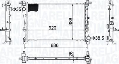 Magneti Marelli 350213203800 - Hladnjak, hladjenje motora www.molydon.hr