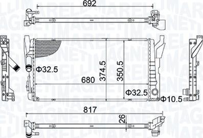 Magneti Marelli 350213202800 - Hladnjak, hladjenje motora www.molydon.hr