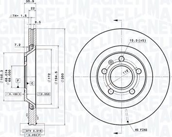 Magneti Marelli 360406098101 - Kočioni disk www.molydon.hr