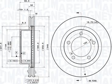 Magneti Marelli 360406098301 - Kočioni disk www.molydon.hr