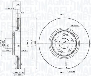 Magneti Marelli 360406093001 - Kočioni disk www.molydon.hr