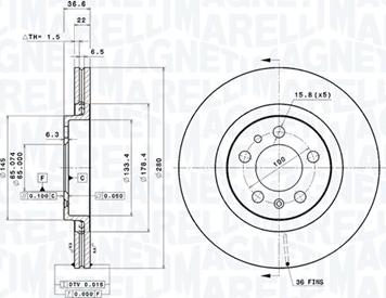 Magneti Marelli 360406049501 - Kočioni disk www.molydon.hr