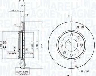 Magneti Marelli 360406040501 - Kočioni disk www.molydon.hr