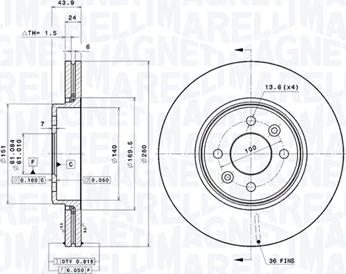 Magneti Marelli 360406043901 - Kočioni disk www.molydon.hr