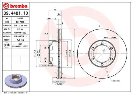 Magneti Marelli 360406042500 - Kočioni disk www.molydon.hr