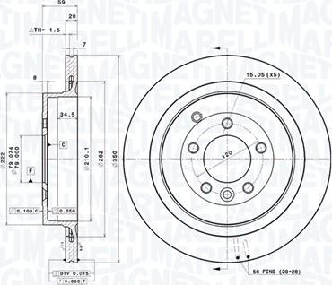 Magneti Marelli 360406055001 - Kočioni disk www.molydon.hr