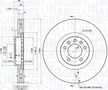 Magneti Marelli 360406069501 - Kočioni disk www.molydon.hr