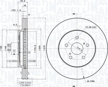 Magneti Marelli 360406069701 - Kočioni disk www.molydon.hr