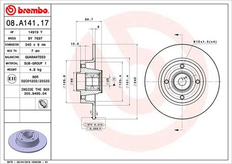 Magneti Marelli 360406060700 - Kočioni disk www.molydon.hr