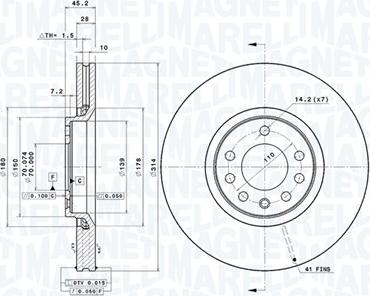 Magneti Marelli 360406008501 - Kočioni disk www.molydon.hr