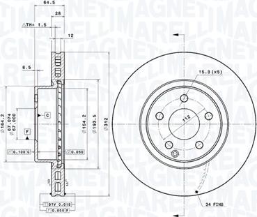 Magneti Marelli 360406008001 - Kočioni disk www.molydon.hr