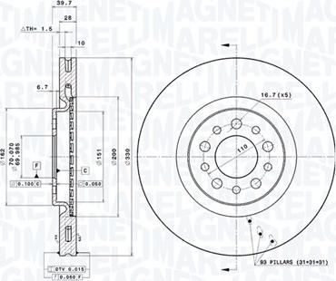 Magneti Marelli 360406011501 - Kočioni disk www.molydon.hr