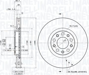 Magneti Marelli 360406011301 - Kočioni disk www.molydon.hr