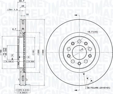 Magneti Marelli 360406011701 - Kočioni disk www.molydon.hr