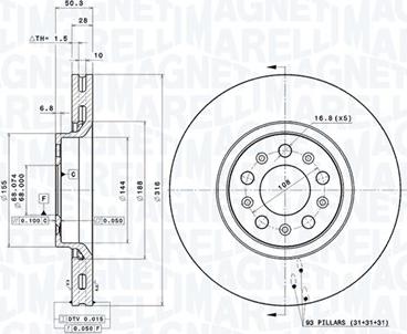 Magneti Marelli 360406089401 - Kočioni disk www.molydon.hr