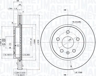 Magneti Marelli 360406080901 - Kočioni disk www.molydon.hr