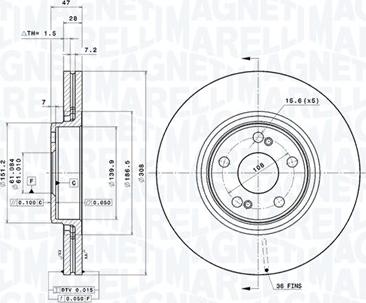 Magneti Marelli 360406088901 - Kočioni disk www.molydon.hr