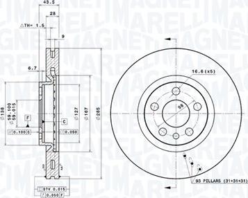 Magneti Marelli 360406029601 - Kočioni disk www.molydon.hr