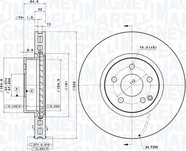 Magneti Marelli 360406109401 - Kočioni disk www.molydon.hr