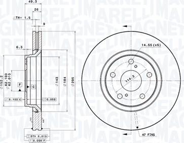 Magneti Marelli 360406109001 - Kočioni disk www.molydon.hr