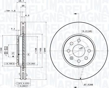 Magneti Marelli 360406108100 - Kočioni disk www.molydon.hr