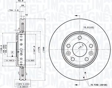 Magneti Marelli 360406108301 - Kočioni disk www.molydon.hr