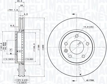 Magneti Marelli 360406108701 - Kočioni disk www.molydon.hr