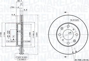 Magneti Marelli 360406119500 - Kočioni disk www.molydon.hr