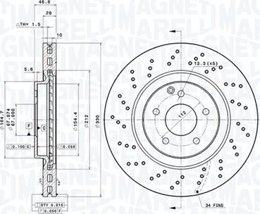 Magneti Marelli 360406113001 - Kočioni disk www.molydon.hr