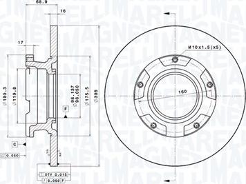 Magneti Marelli 360406189100 - Kočioni disk www.molydon.hr