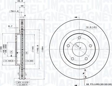 Magneti Marelli 360406189301 - Kočioni disk www.molydon.hr