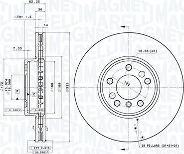 Magneti Marelli 360406184601 - Kočioni disk www.molydon.hr