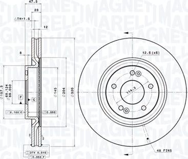 Magneti Marelli 360406184001 - Kočioni disk www.molydon.hr