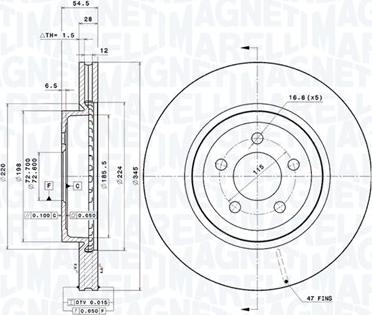 Magneti Marelli 360406186201 - Kočioni disk www.molydon.hr