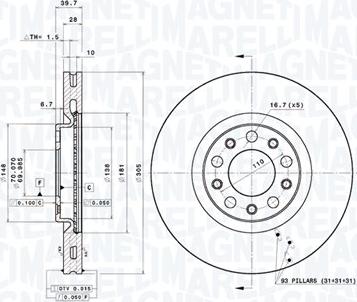 Magneti Marelli 360406180501 - Kočioni disk www.molydon.hr