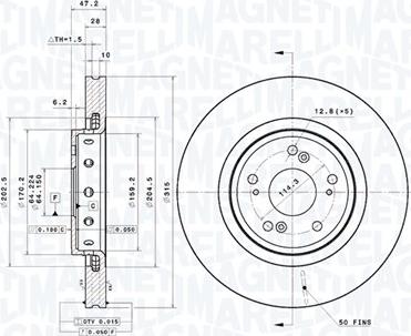 Magneti Marelli 360406188501 - Kočioni disk www.molydon.hr