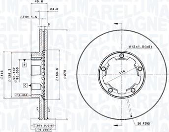 Magneti Marelli 360406188700 - Kočioni disk www.molydon.hr